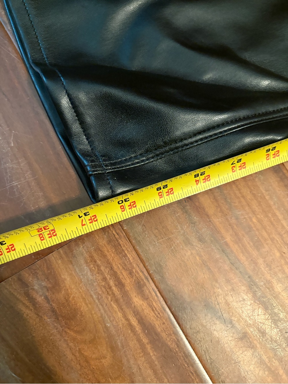 Good American Better Than Leather Faux Leather Straight Pants Black Size 6 0904 - Picture 4 of 9